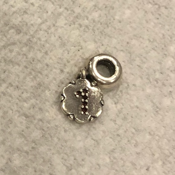 Pandora authentic sterling silver dangle with #1 in pink stones - Picture 1 of 2